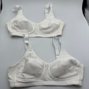 ABC Masectomy Bra Stylr 103 White Floral Jacquard Wireless Set of 2 Size 36B